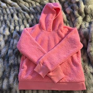 Athleta girl sherpa hoodie with pockets pink size xl/14